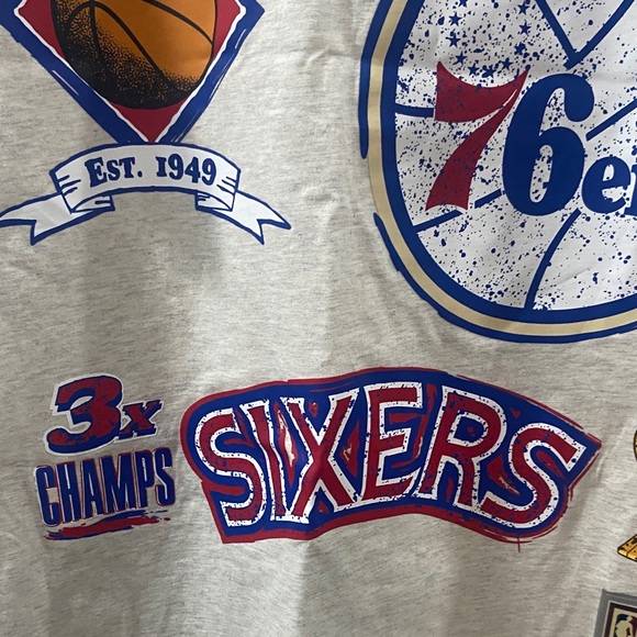 Philadelphia 76ers Mitchell & Ness Legacy Defined Retro Championship T-Shirt NWT - Picture 4 of 15